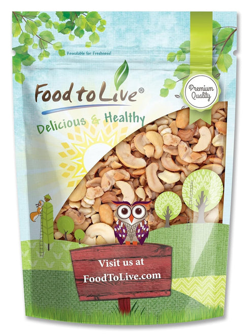 Food to Live - Dry Roasted Cashew Halves and Pieces, 1 Pound