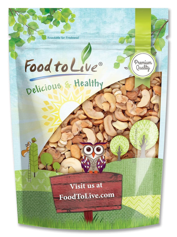 Food to Live - Dry Roasted Cashew Halves and Pieces, 3 Pounds