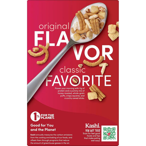13.1oz (1 Kashi GO Breakfast Cereal, Vegetarian Protein, Fiber Cereal, Original, Box Box)