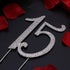 JANOU 15 Cake Topper Number 15, Crystal Rhinestones for Birthday Anniversary Party Decoration