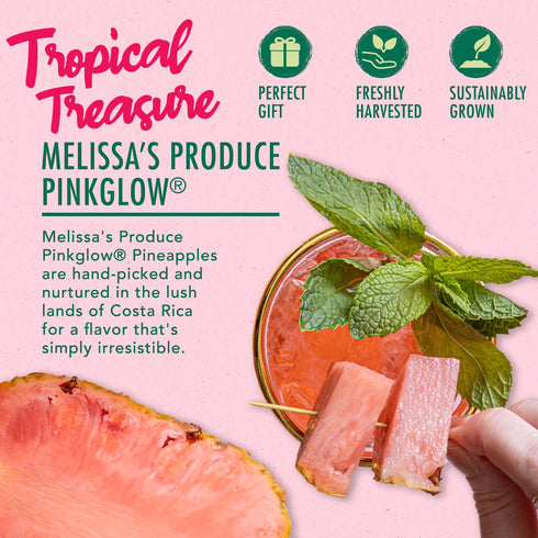 Packed Melissas Produce Pinkglow Pineapple Fresh, Naturally Pink Pineapple with Sweet Tropical Flavor with Lycopene