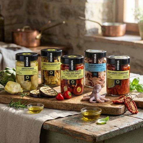 10.58 oz, Renna, Fire Roasted Grilled Tomatoes In preserved in oil, Product of Italy, Semi Dried, Pomodori, Experience