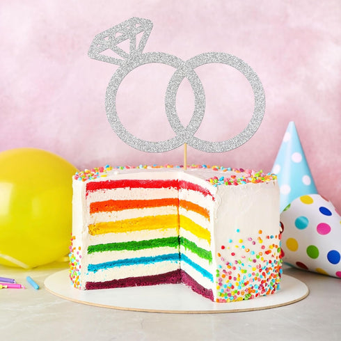 Diamond Ring Cake Topper - Engagement, Wedding, Bridal Shower, Valentine Party Decoration