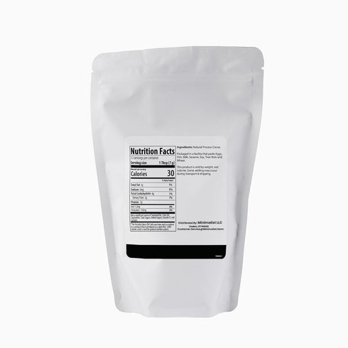 10-12% Packaged (8 Minimalist Natural Cocoa Powder with Cocoa Butter, Perfect for Baking and Hot Chocolate