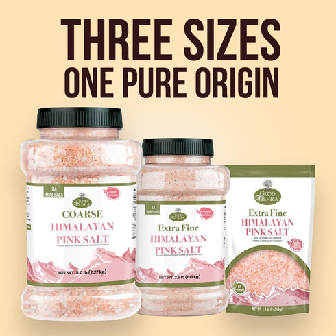 2.5 lb Good Tierra Himalayan Pink Salt in Jar - Coarse, - Ideal for Bath Salt, Table Salt Grinders, and Spice Jars