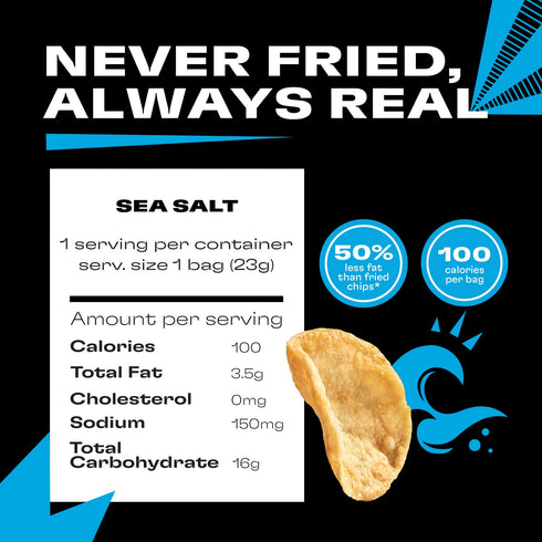 12ct 0.8oz 100 Popchips Potato Chips, Sea Salt, Single Serve Bags, Low-Calorie and Gluten Free, Salty Snacks for Adults