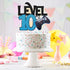 Level 10 Game Birthday Cake Topper - Blue Cake Supplies for Boy's 10th Birthday Level Up Party - Game On Winner