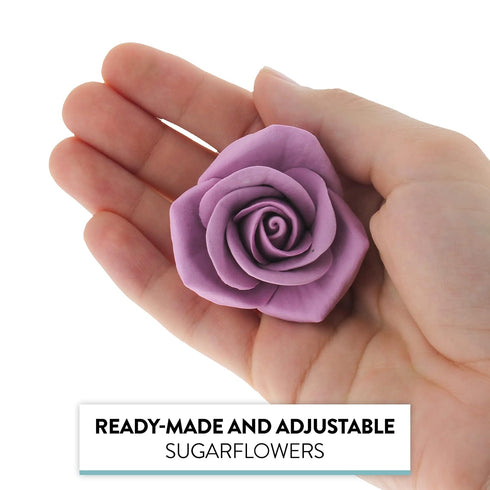 14-Piece Set (5 9 Global Sugar Art Wedding Cake Decorations Premium, Realistic Lavender Sugar Flower Cake Topper Roses