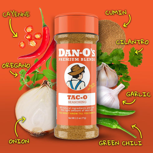 Pack 5 Set Dan-Os All Star Seasoning Variety Bottle Original, Cheesoning, Preem-O, Cajun & Tac-O All Purpose Spice