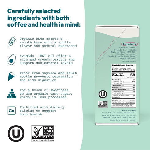 10ct Oat Milk Coffee Creamer, Sweetened Carton by JOI - Superfood, Vegan, Dairy Free, Plant Based, Kosher