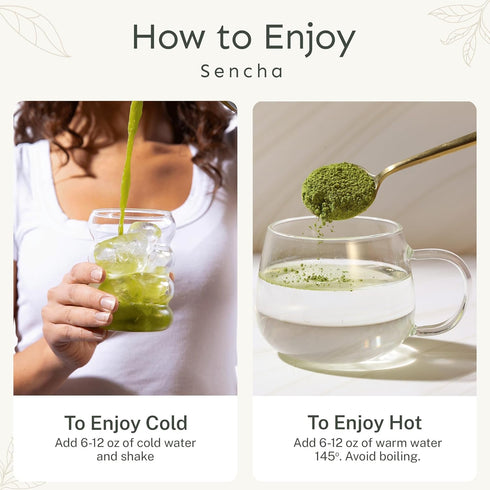 100 2.65 oz Yu Tea Organic Sencha Green Tea Powder, Servings | Rich in Antioxidants, EGCG, & L-Theanine | Pure Japanese