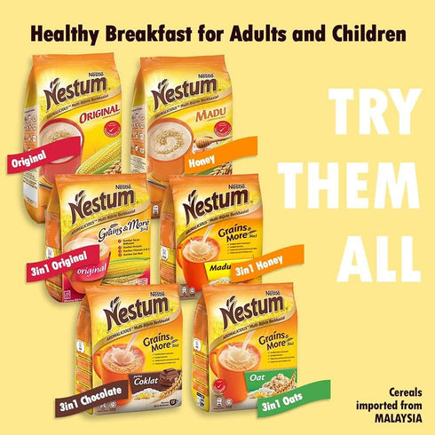 Nestle Nestum 3-in-1 1-Pack 30 14 All Family Instant Cereal Milk Drink and Snack Bundle (Milo or Koko Krunch, g) - Low