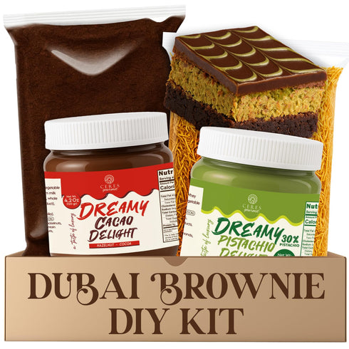 Set Ceres Gourmet Dubai Chocolate DIY Kit All-in-One Viral Dubai Brownie Creation with Browni Powder and Filling Fun