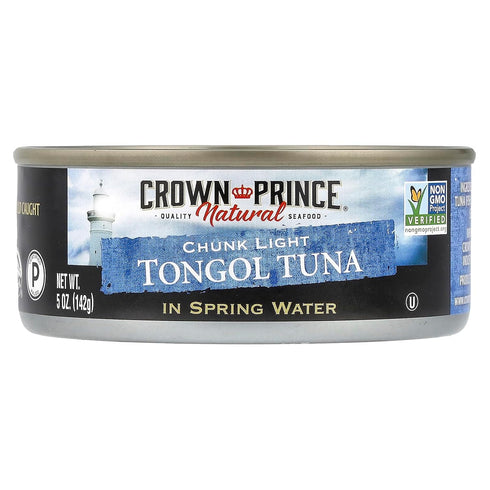 Crown Prince Natural Tongol Tuna, Chunk Light, In Spring Water, 5 oz