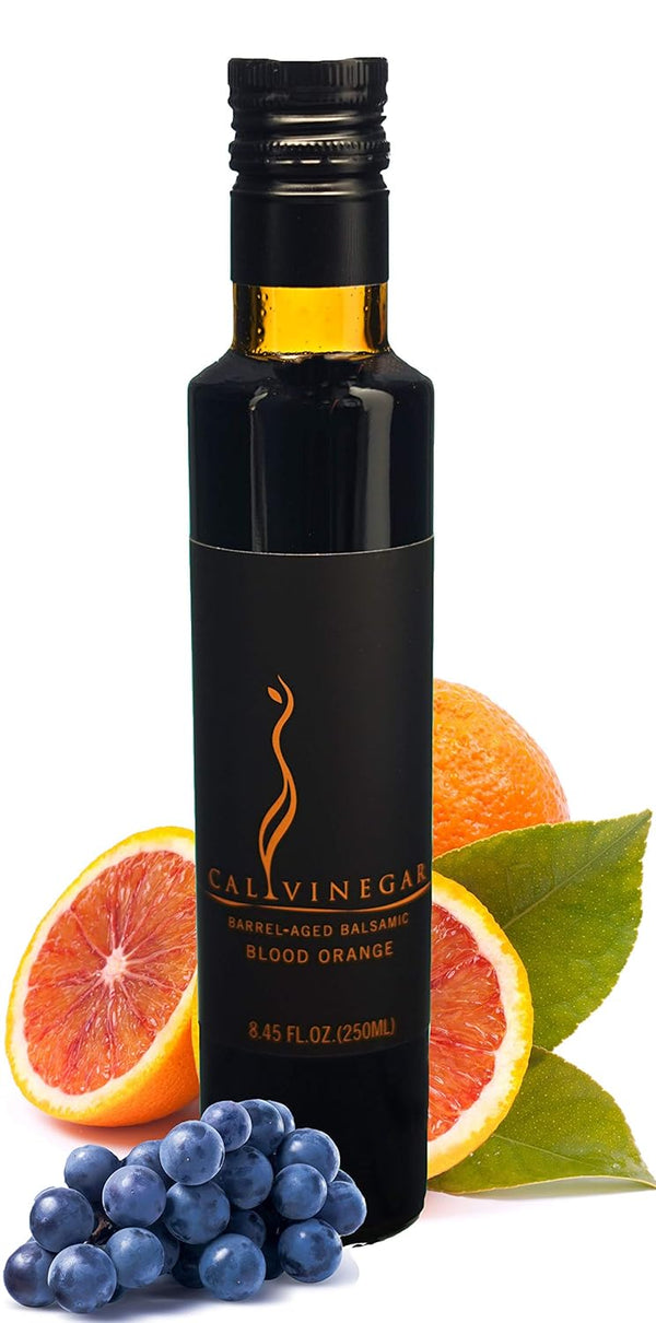 Calivirgin Balsamic Vinegar - Blood Orange Flavored Traditional Balsamic Vinegar - Thick, Velvety,