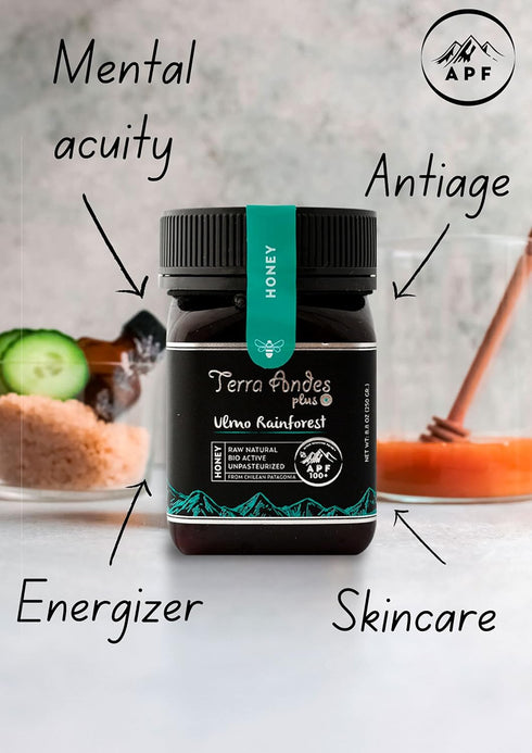 100+ 8.8 oz Ulmo Rainforest Raw Honey by TERRA ANDES PLUS | APF Pure Honey