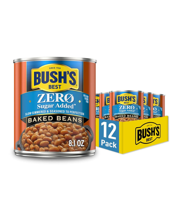 BUSH'S BEST 8.1 oz Canned Zero Sugar Added Baked Beans, Source of