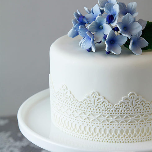 4 Count Global Sugar Art Hydrangea Blossoms Spray Sugar Cake Flowers, Blue/Purple, by Chef Alan Tetreault