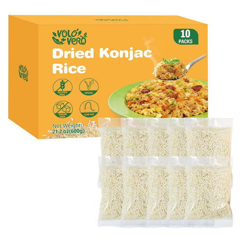 VOLO VERO Dried Shirataki Rice, 10 Packs Gluten Free Dry Konjac Rice,
