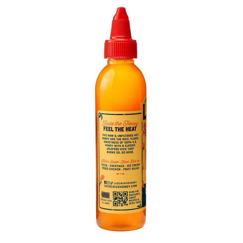 9 oz, Local Hive Original Hot Honey Sweet & Spicy, Natural Raw Honey with Hot Pepper Blend for Drizzling, Dipping