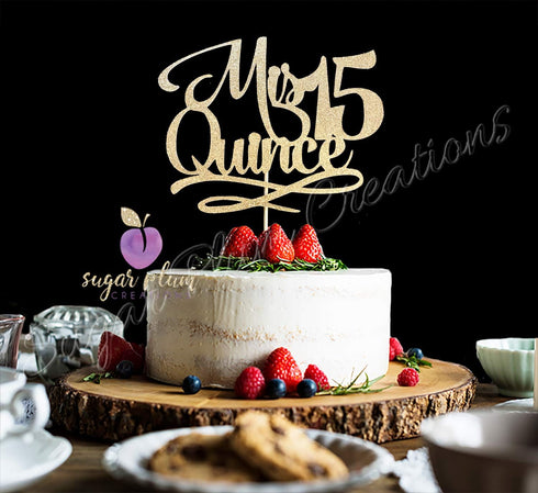 Mis Quince Cake Topper for Celebrations