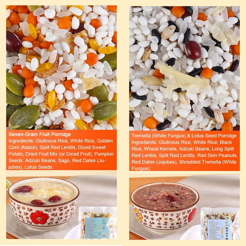 xapuo 7-Day 7 28 100gx7 Packs, 30-Min Whole Grain Porridge Sampler Kit, Flavors Ingredients, Easy Cook, Healthy