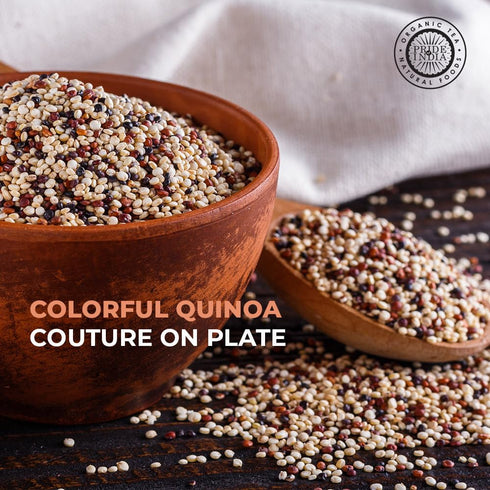 3 lbs Pride Of India - Natural Three Color Bolivian Royal Quinoa - Protein Rich Whole Grain Jar, Jar