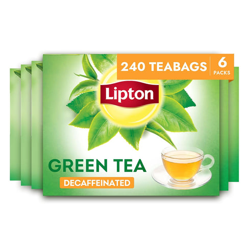 Lipton Decaf Green Tea Bags, Unsweetened Iced or Hot Tea Bags, 240