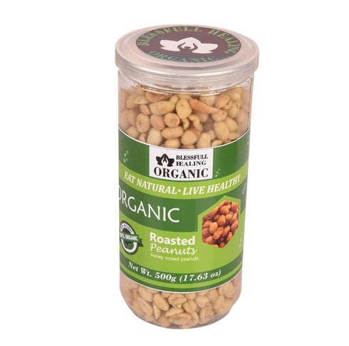 Blessfull Healing 500 Organic Natural, Vegan Honey Roasted Peanuts Crunchy Healthy Snacks Gram