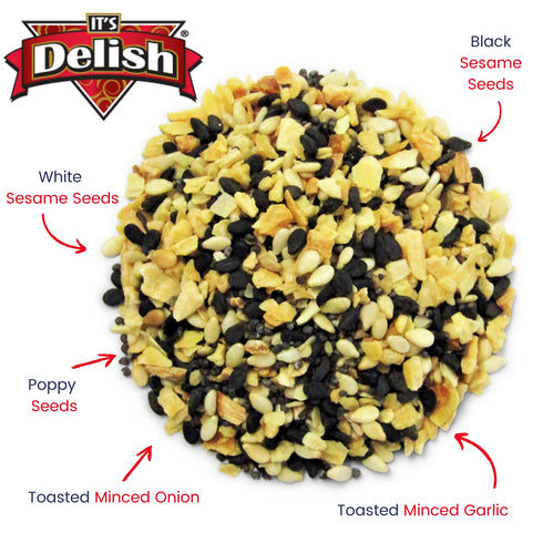 36 OZ (2.25 LBS) Everything Bagel Seasoning Blend with No Salt by It's Delish, Jumbo Container Premium All Natural