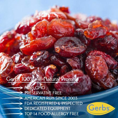 4 lbs. 14 Gerbs Dried Sweetened Cranberries | Unsulphured, No Artificial Additives, Resealable Bag | Naturally Tart