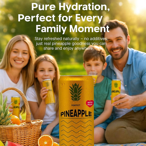 12 144 11.1 Oz Knashi Natural Essence Pineapple Juice W/Pulp - Can Rich In Vitamin C For Refreshment - Each W/ Calories