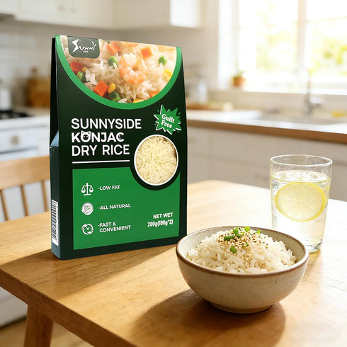 4 Pack Sunnyside Dry Shirataki Konnyaku Rice Low Fat, Zero Sugar, Vegan, Gluten Free, Skinny & Miracle Rice