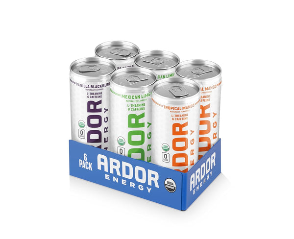 ARDOR ENERGY Sparkling Water with 100mg Natural Caffeine & 200mg L-Theanine from