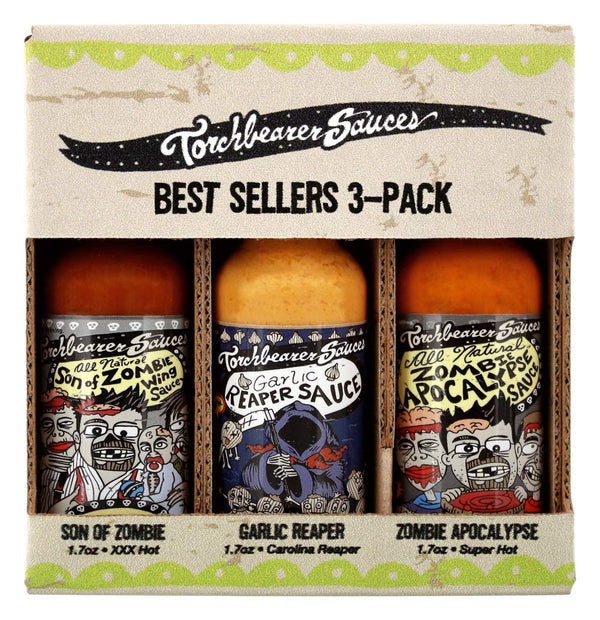 Torchbearer Sauces Best-Sellers Mini Hot Sauce Gift Set, 1.7oz 3 Pack -