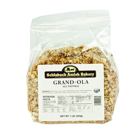 Schlabach Amish Bakery All Natural Grand-Ola Granola, 16 oz. Bags (Original, 4 Bags)