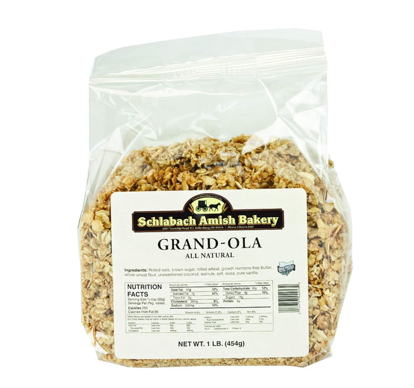 Schlabach Amish Bakery All Natural Grand-Ola Granola, 16 oz. Bags (Original, 4 Bags)