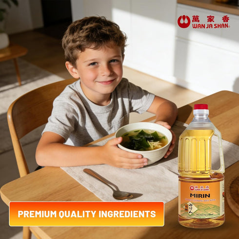 Wan Ja Shan 15oz Mirin Cooking Wine - Premium Japanese Sweet Rice Wine for Cooking, No Corn Syrup Added, Perfect