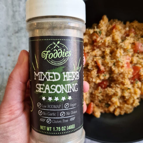 1.75oz Foddies Low FODMAP Mixed Herb Seasoning Oregano Basil Thyme Spice Blend, No Onion No Garlic, IBS Friendly