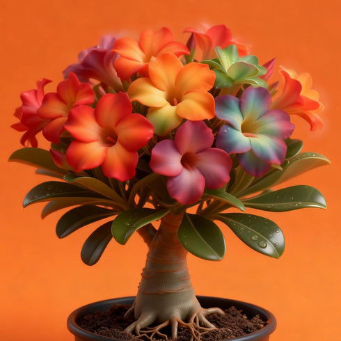 QYTGVSZ Mixed Desert Roses Succulent with Vibrant Trumpet Drought Tolerant Caudex Perfect for