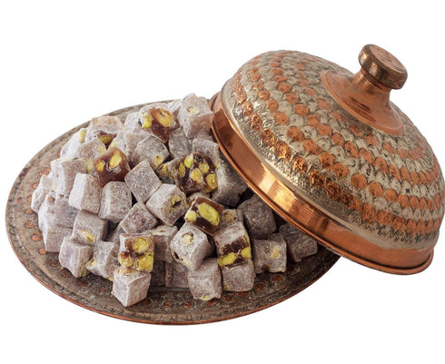7.4 oz. Cerez Pazari Turkish Delight Pistachio Candy, Gourmet Premium Vegan Sweets Small Gift Box, Luxury Traditional