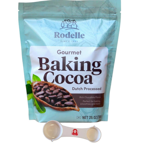 Rodelle Gourmet Baking Cocoa Powder, 25 oz with Sophley Measuring Spoon