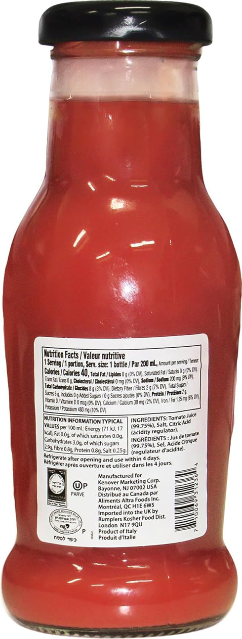 6.76 oz (6 Pack) Tuscanini Premium Italian Tomato Juice, | Low Sodium Tomato Juice | Great for Cocktails | Non GMO