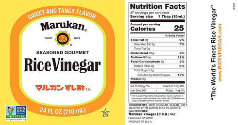 24 (Pack 2) Marukan Seasoned Gourmet Rice Vinegar, Ounce PET Bottle