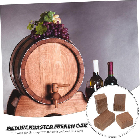 4pcs Healifty Red Wine Oak Wood Chips for Home Winemaking Blocks Wine and Flavor Easy to Use Brewing Supplies