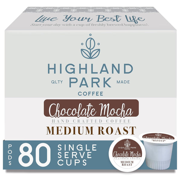 Highland Park Coffee Single Serve Coffee Pods, Chocolate Mocha, Chocolate Mocha, 80