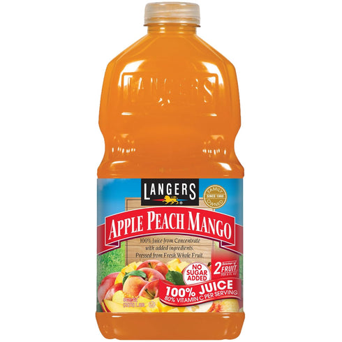 Langers 100% Juice with Vitamin C, Apple Peach Mango, 64 Fl Oz
