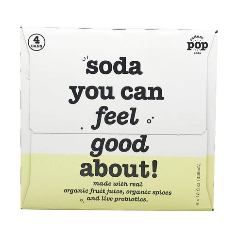 12 Oz, 4 Pack Culture Pop Soda, Soda Ginger Lemon Turmeric, Fl