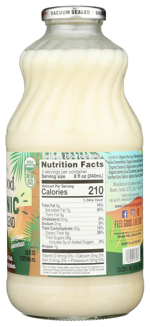 32 LAKEWOOD JUICE COCONUT MILK ORG, FO