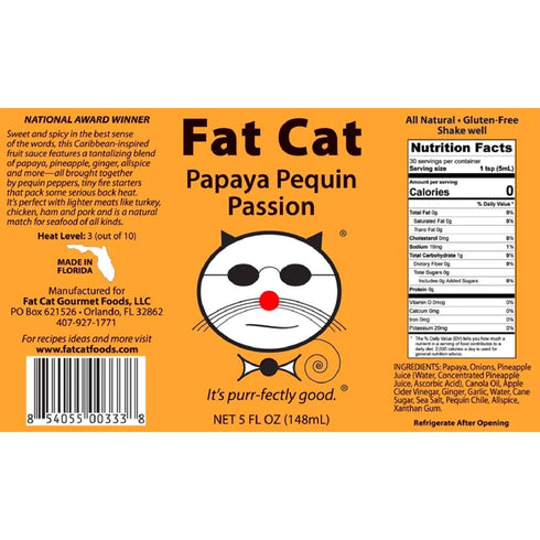 Pack Set Mild Heat Natural Hot Sauce Four Bottle Gift Box Variety Bundle by Fat Cat Gourmet | Mild to Medium Heat
